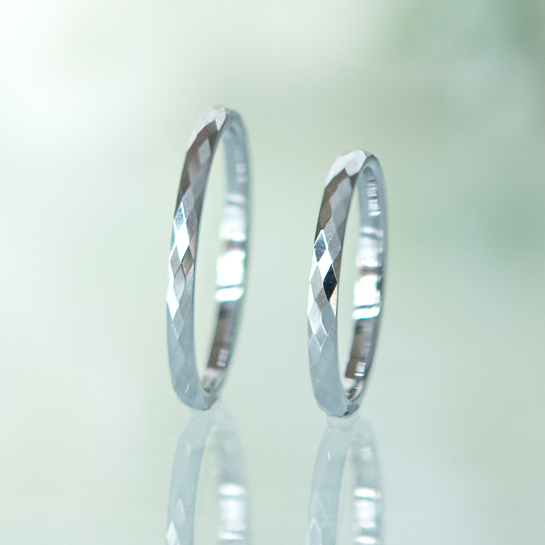 【ペアセット】リング タングステン シルバーIPコーティング