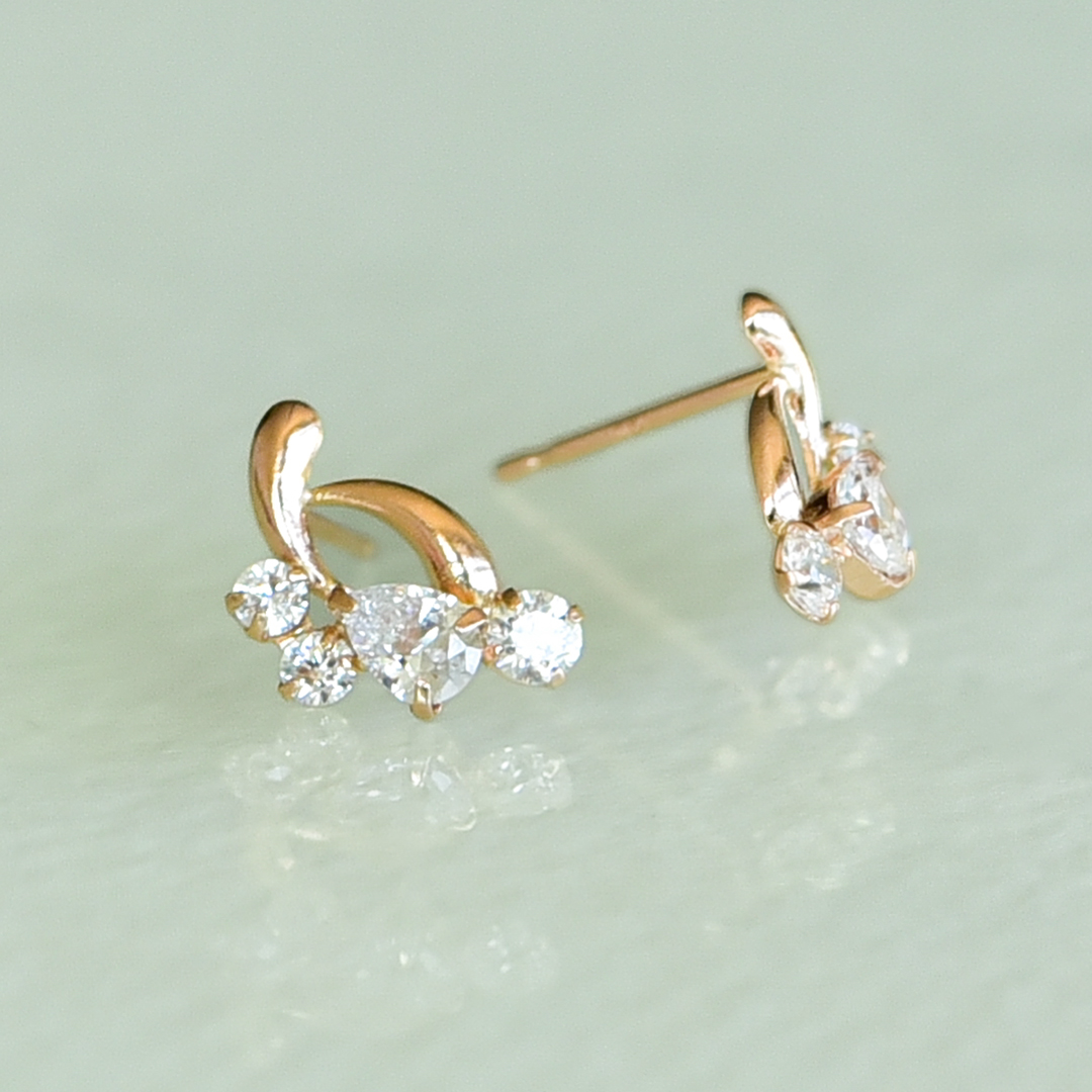 ピアス K10ピンクゴールド キュービックジルコニア[5752450104]