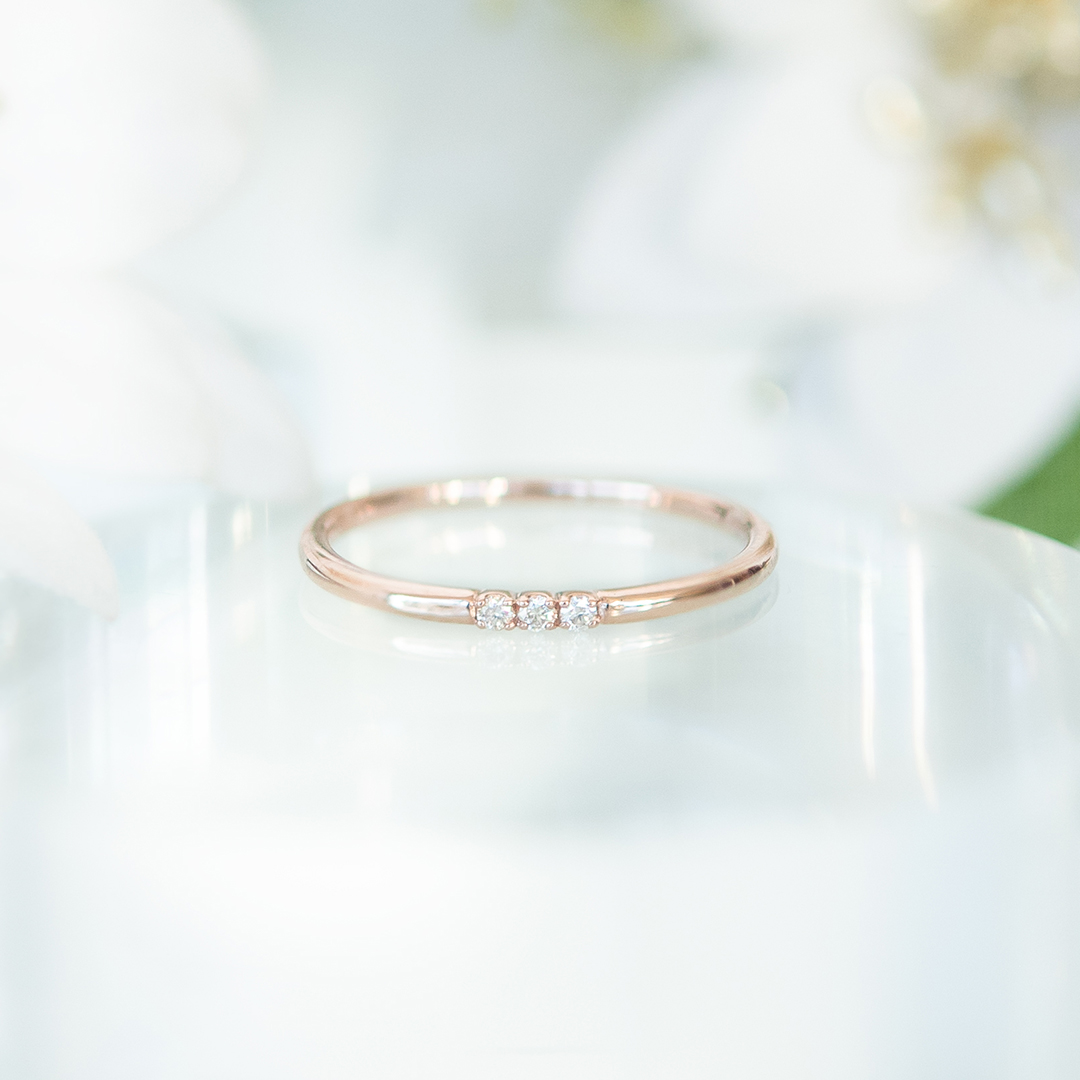 【2025 Christmas gift collection】リング K10ピンクゴールド ダイヤモンド