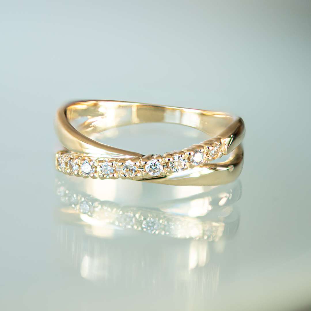 ピンキーリング K10イエローゴールド ダイヤモンド