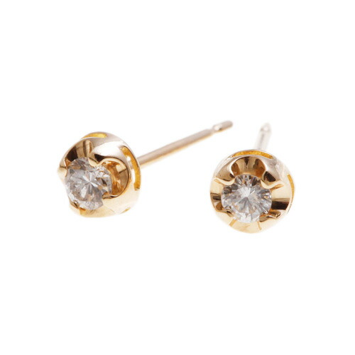 ピアス K18イエローゴールド ダイヤモンド