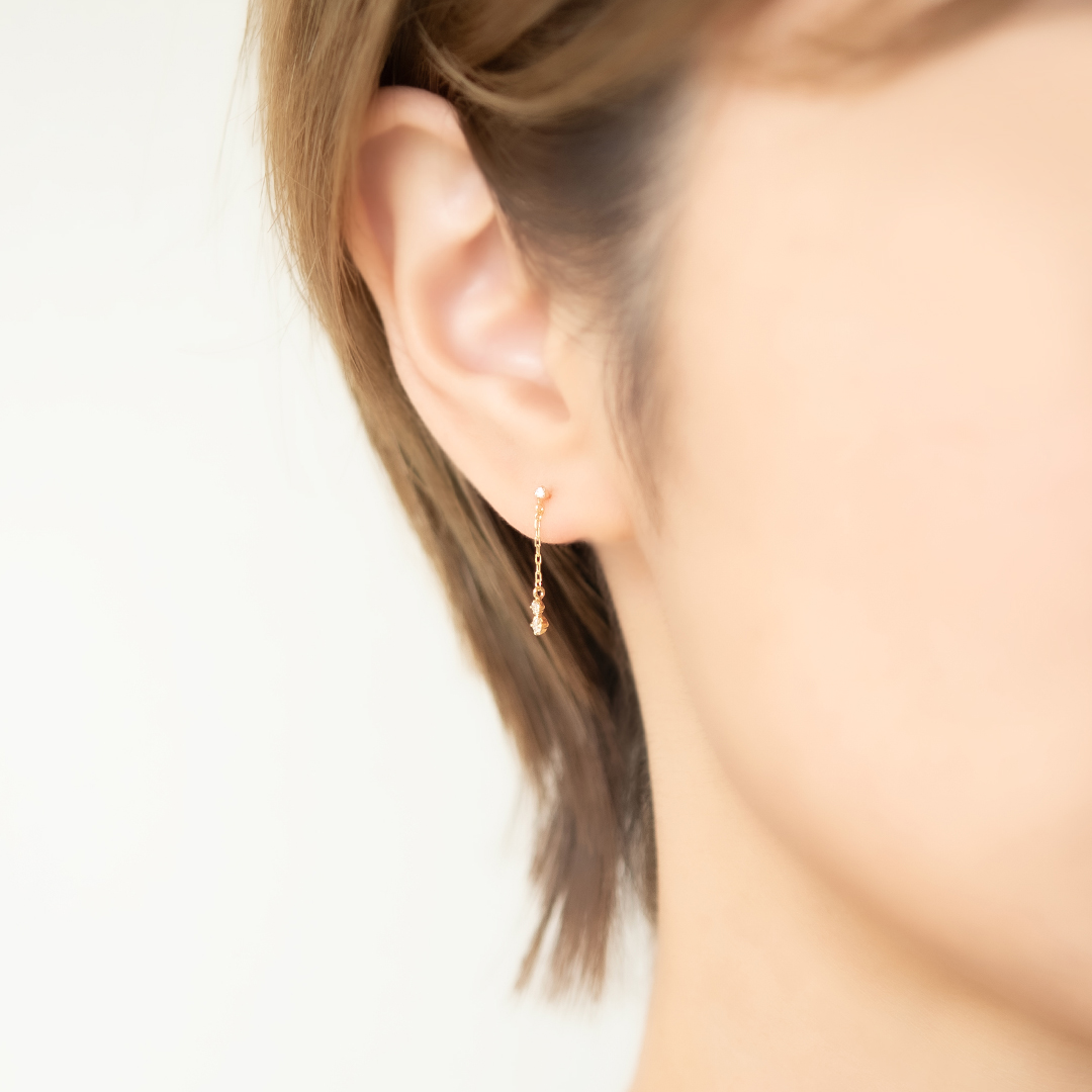 ピアス K10イエローゴールド ダイヤモンド