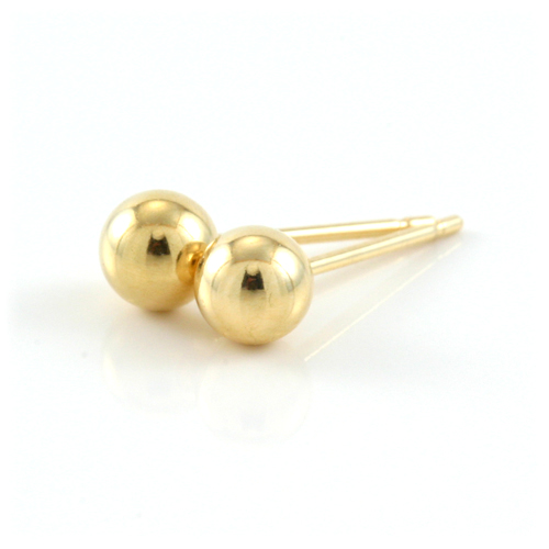 ピアス K18イエローゴールド 4ミリ丸玉 【6252300153