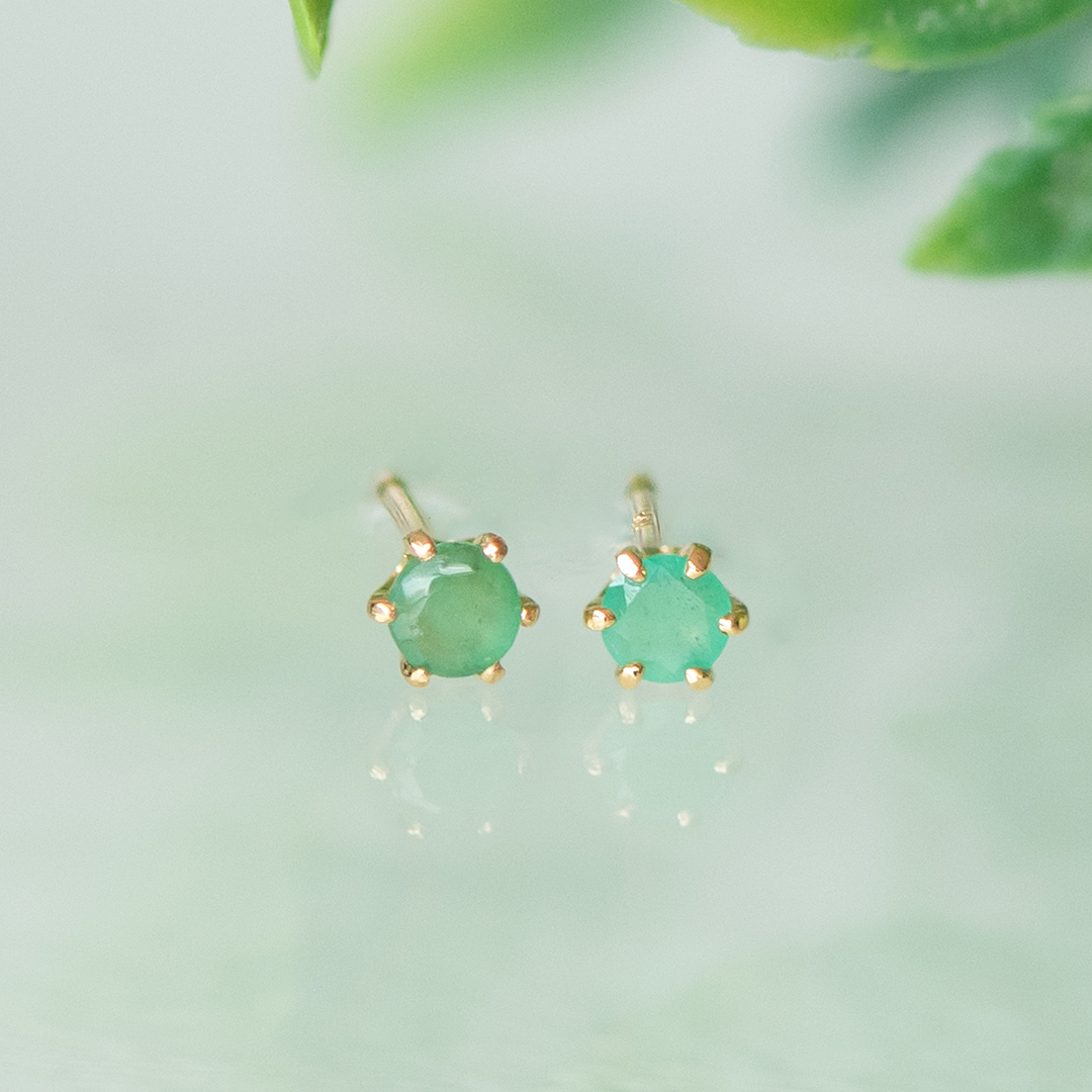 ピアス K18イエローゴールド エメラルド (5月誕生石) [6252305006]