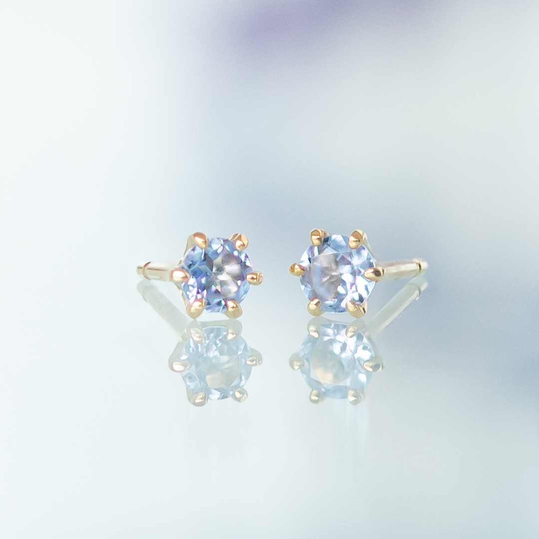 ピアス K18イエローゴールド タンザナイト (12月誕生石) [6252313003]