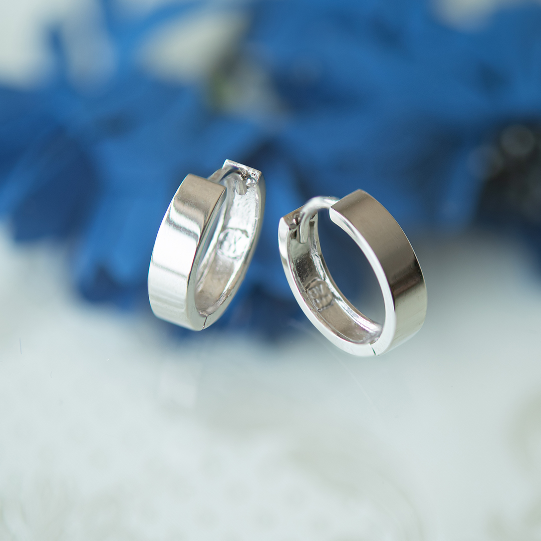 【数量限定！】中折れピアス シルバー925ロジウムコーティング K10ホワイトゴールド(中折れ)(フープ)[6252600102]