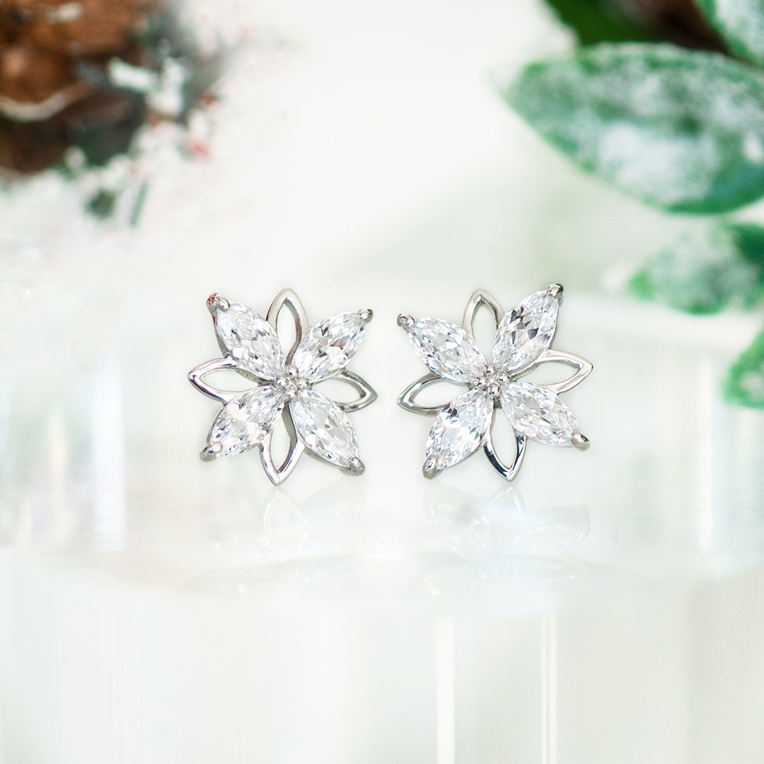 ピアス シルバー925  ロジウムコーティング K10ホワイトゴールド キュービックジルコニア