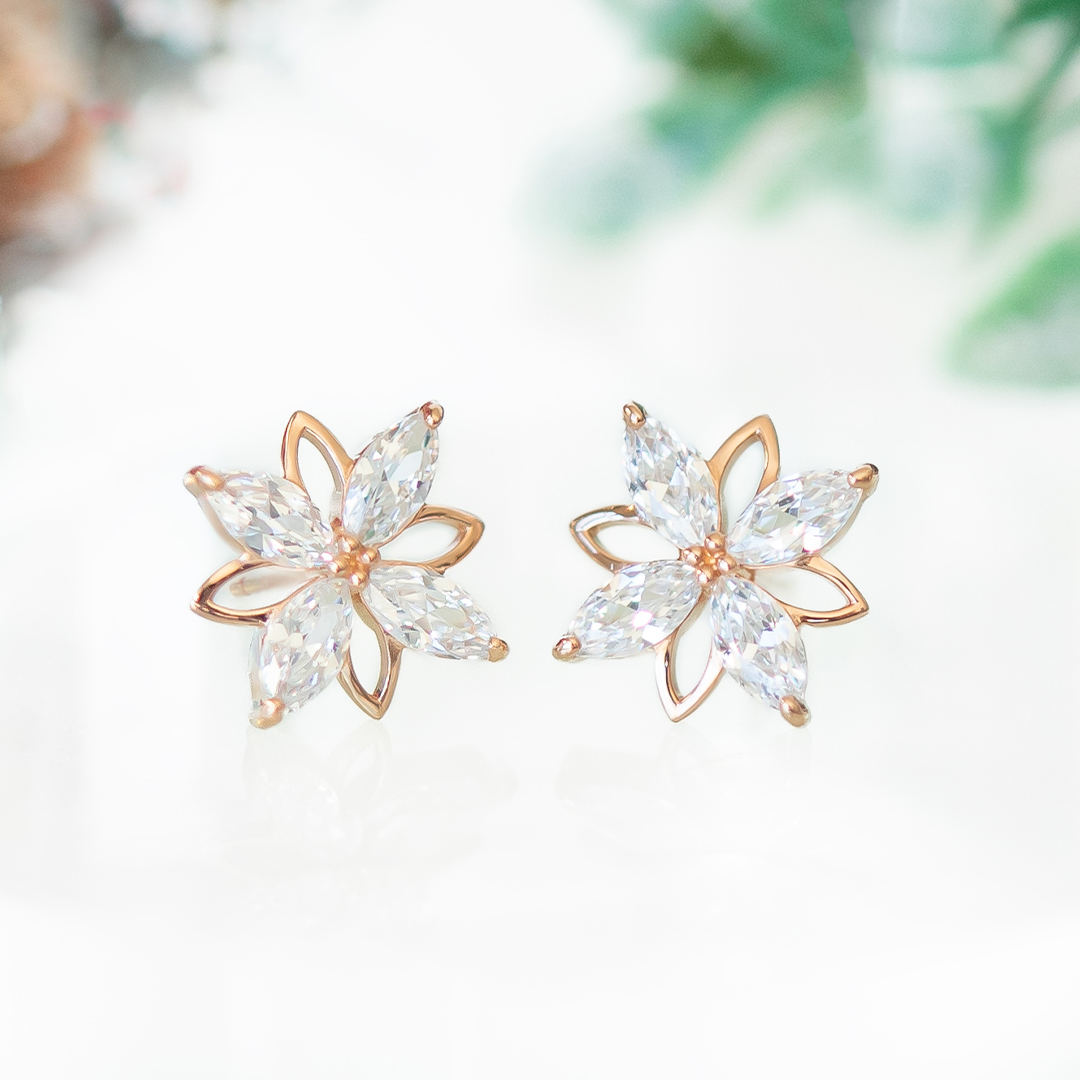 ピアス シルバー925 ピンクゴールドコーティング  K10ピンクゴールド キュービックジルコニア