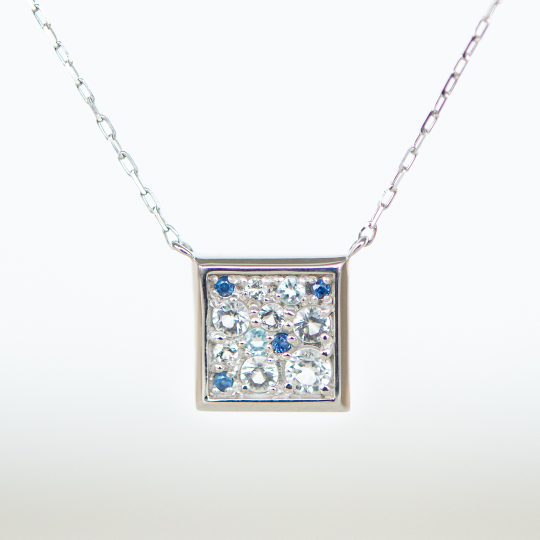 ネックレス K10ホワイトゴールド ホワイトトパーズ アクアマリン ブルートパーズ サファイア(JLージュエルー)(四季)(春夏秋冬)(冬)[6272211301]