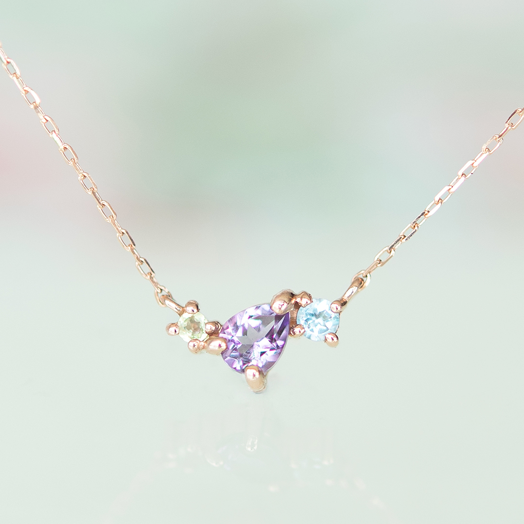 ネックレス K10ピンクゴールド(JLージュエルー)(ラベンダー)