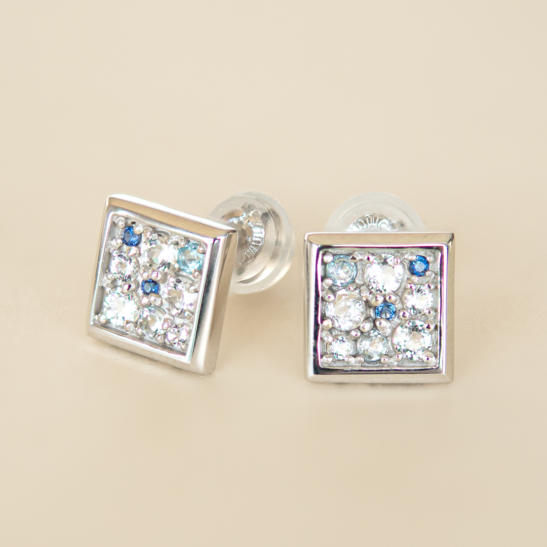 ピアス K10ホワイトゴールド ホワイトトパーズ アクアマリン ブルートパーズ サファイア(JLージュエルー)(四季)(春夏秋冬)(冬)[6277211301]
