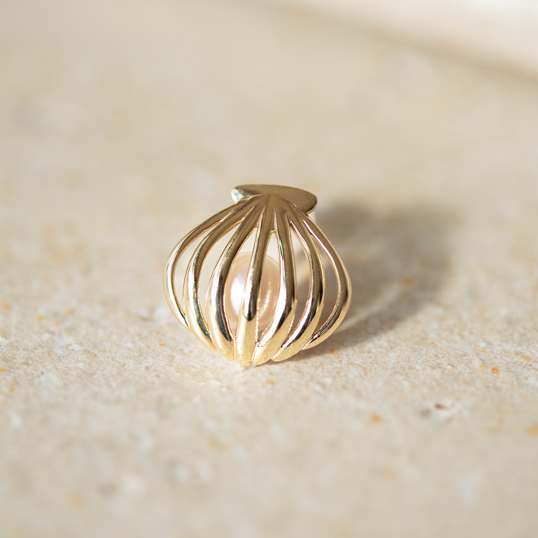 【片方】JLコンペ2025大賞作品 ピアス K10イエローゴールド(JLージュエルー)(ほたて/ホタテ)