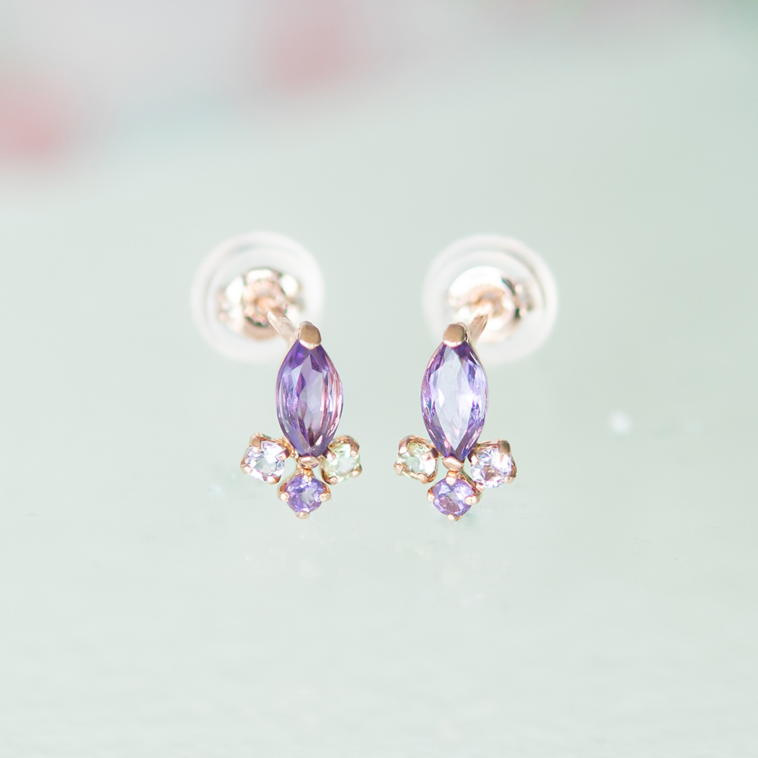 エチオピアラベンダーカラーオパールのロングピアスチャーム☆ エチオピアラベンダーカラーオパールのロングピアスチャーム☆ 248◡̈