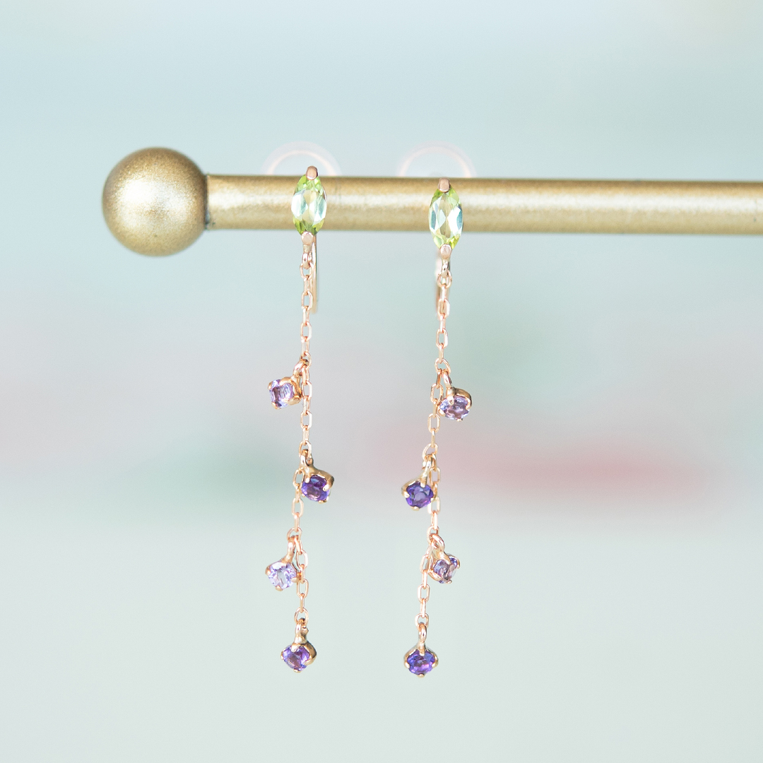 イヤリング K10ピンクゴールド (JLージュエルー)(ラベンダー)