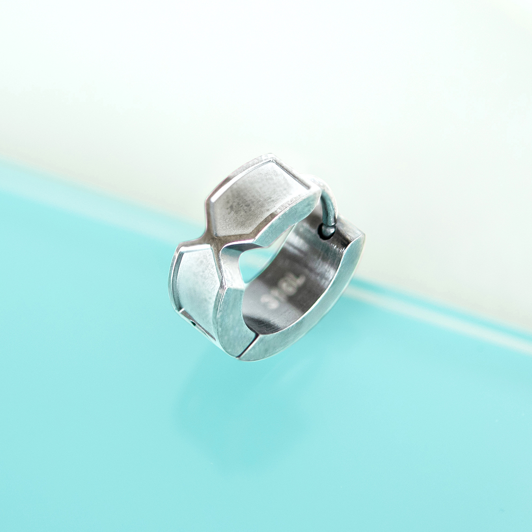 【片方】中折れピアス ステンレススチール (フープ)(片耳)[7548800108]