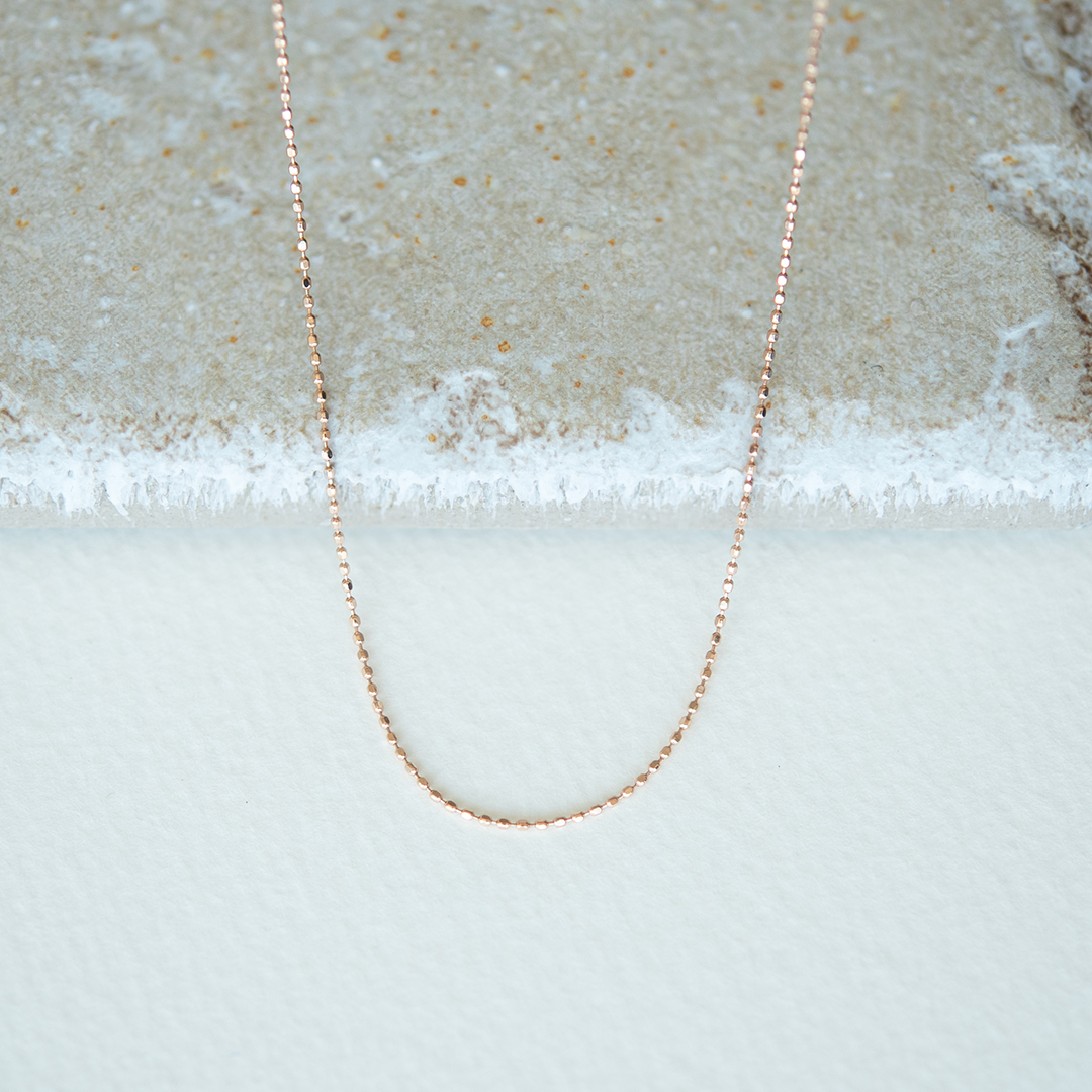 【40cmカットボールチェーン】ネックレス K10ピンクゴールド