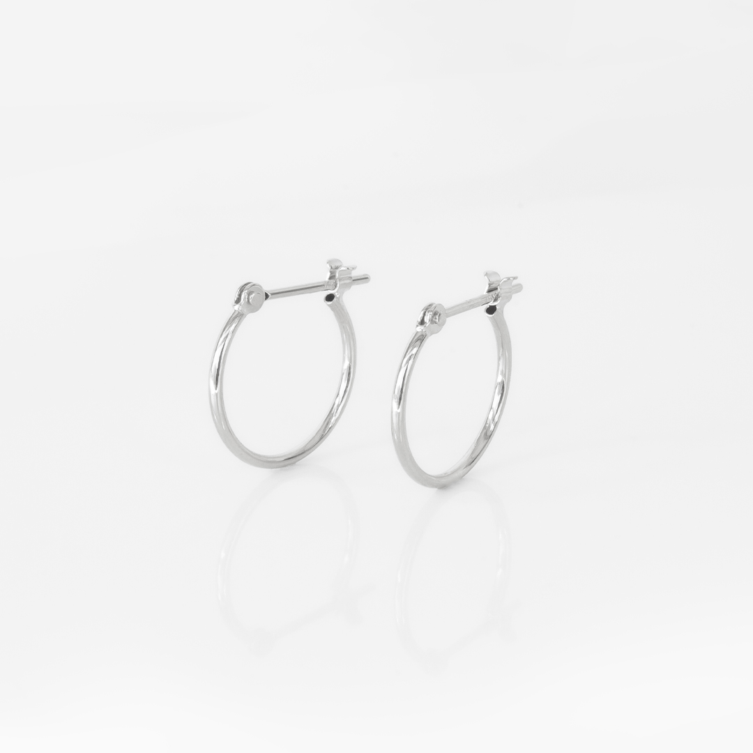 【1mmパイプ直径13mm】スナップピアス プラチナ