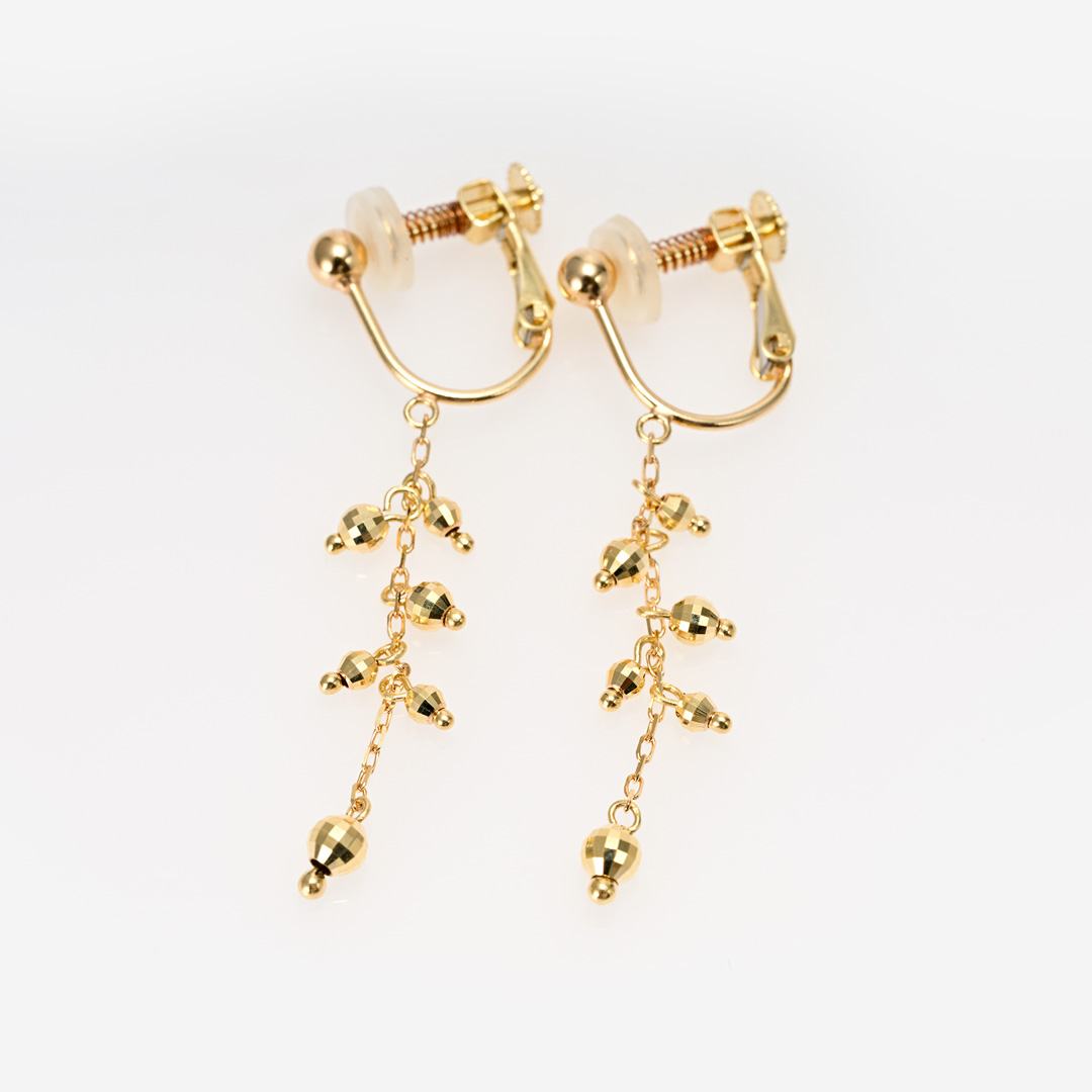 イヤリング K10イエローゴールド(地金)(ミラーボール)[9457300136]