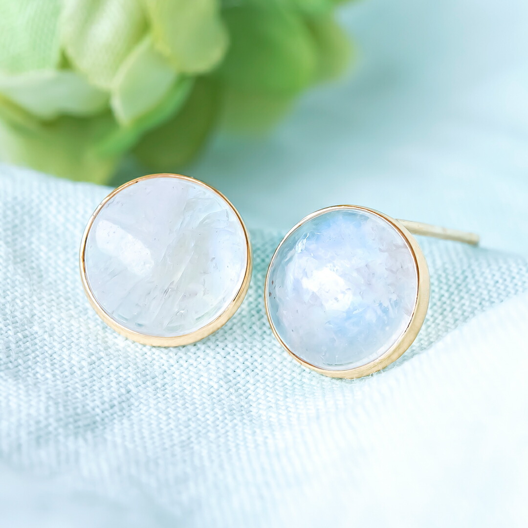 【在庫限り 特別価格】ピアス K10イエローゴールド ホワイトラブラドライト