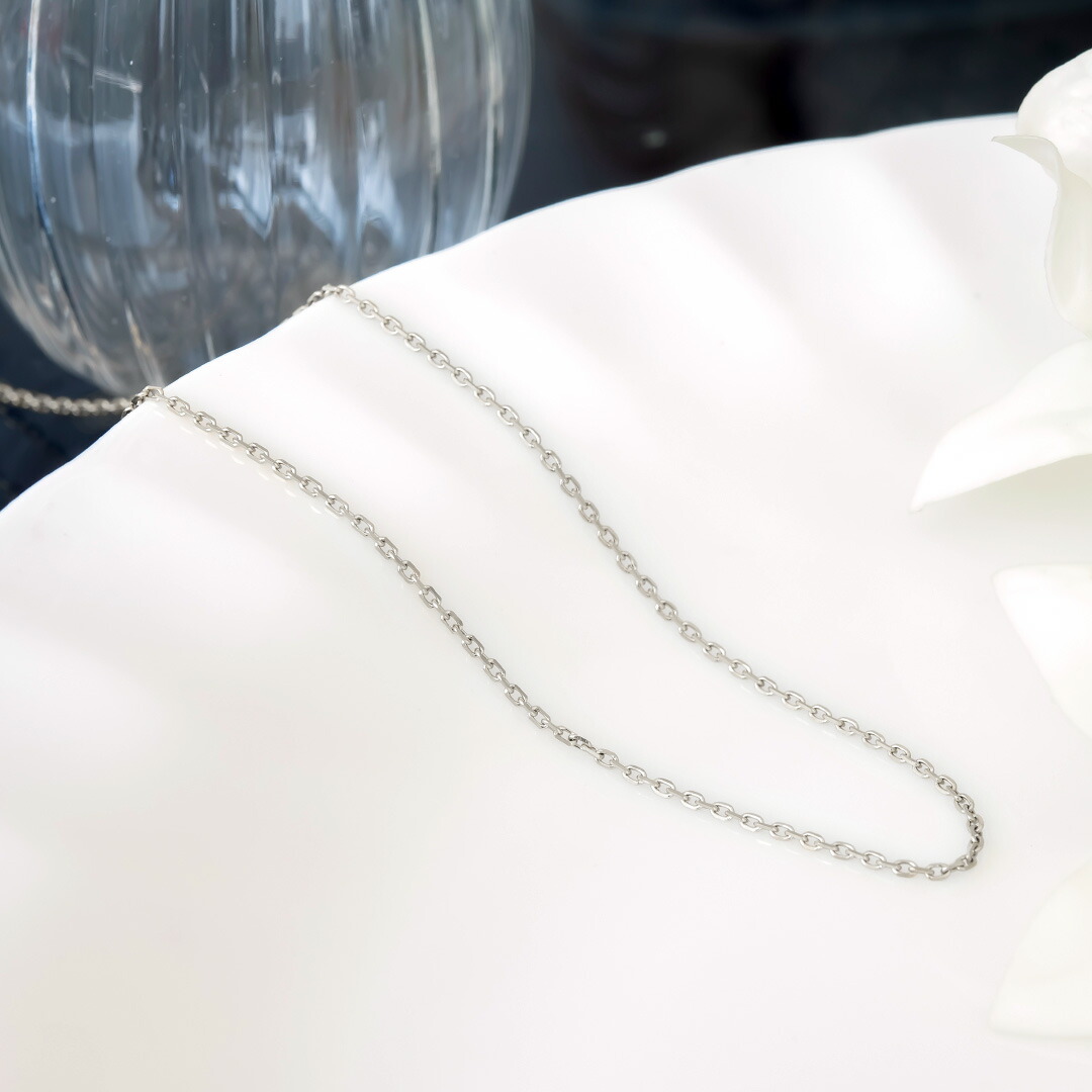 【最長45cm スライドピン式カットアズキチェーン】ネックレス ステンレススチール