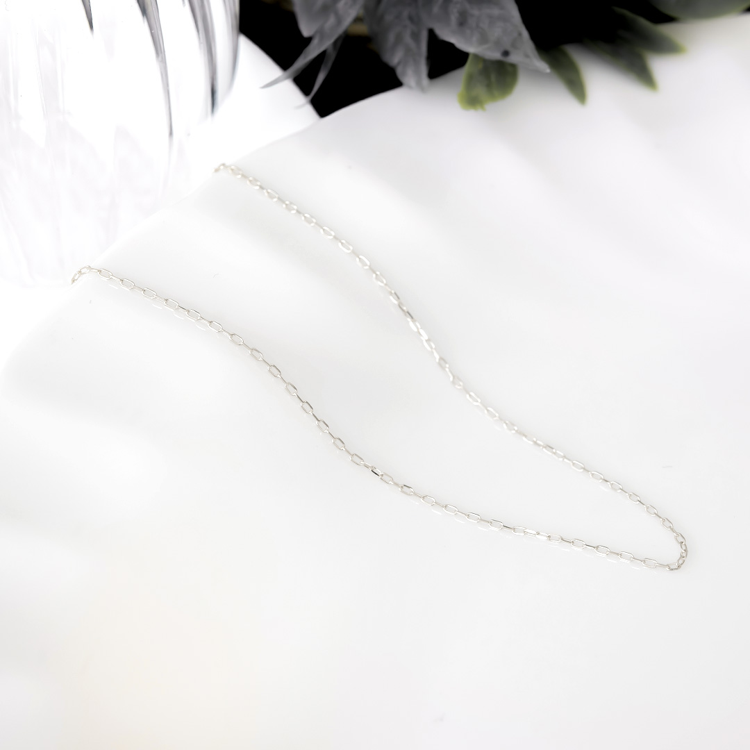 【45cmアズキチェーン】 ネックレス K10ホワイトゴールド