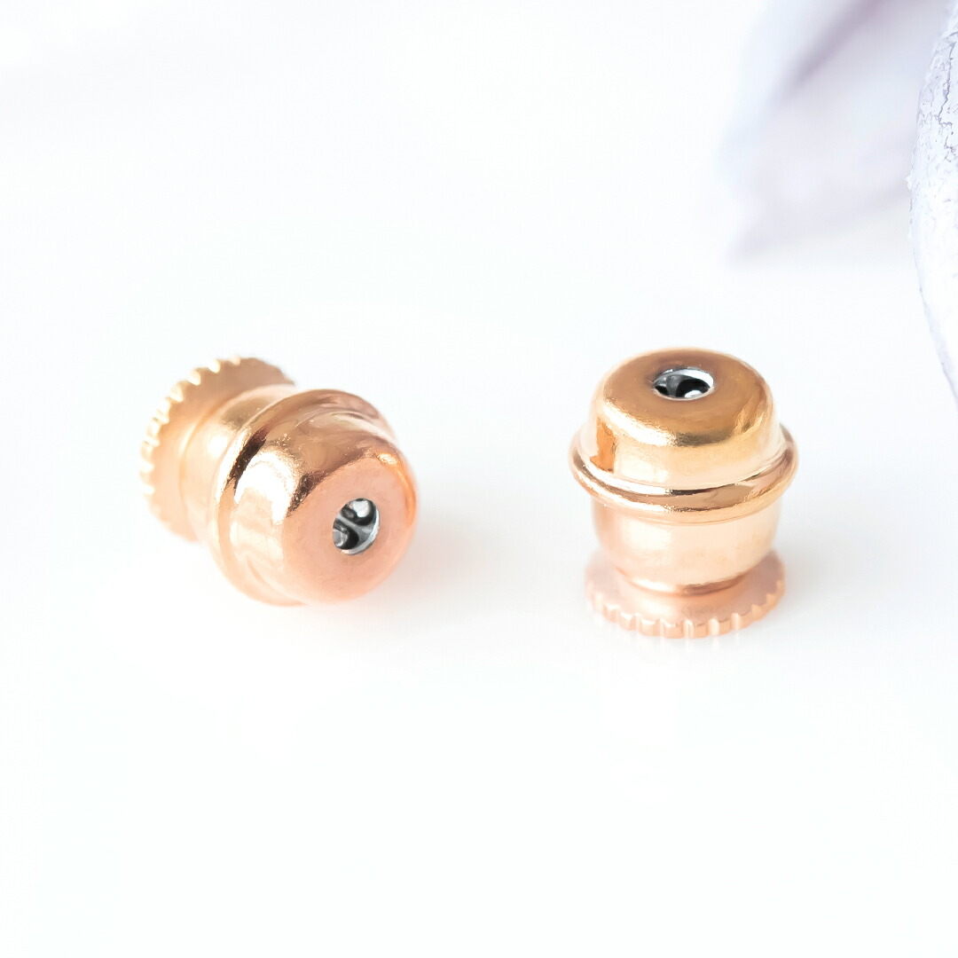 【もうピアスは落とさない】ドルウィンキャッチ サージカルステンレス ピンクゴールドコーティング