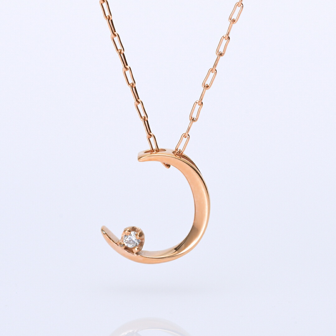 ネックレス ステンレススチール ピンクIPコーティング キュービックジルコニア