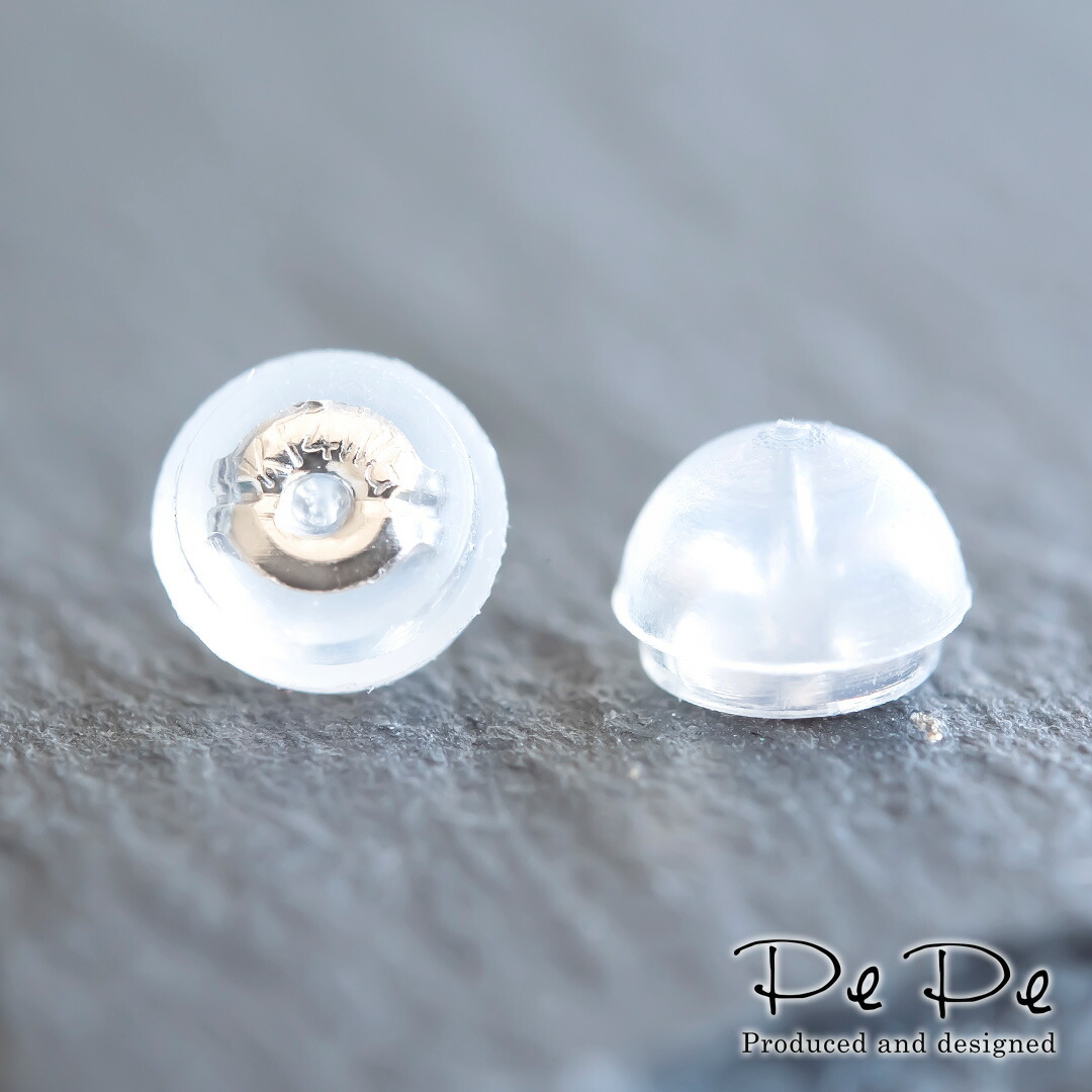 キャッチ K14ホワイトゴールド シリコン