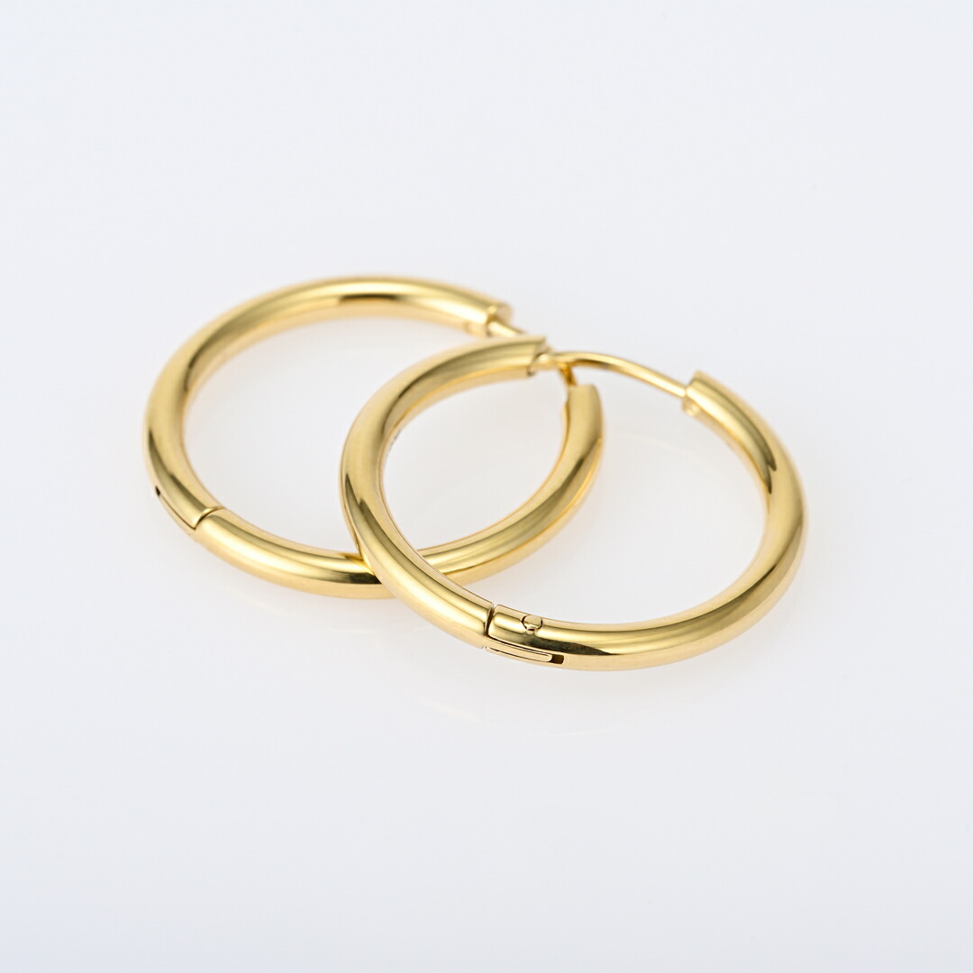 中折れピアス ステンレススチール イエローゴールドIPコーティング