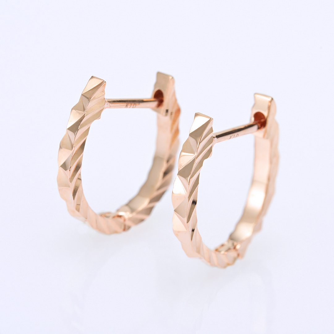 中折れピアス K10ピンクゴールド (地金)(フープピアス)[9451400104]