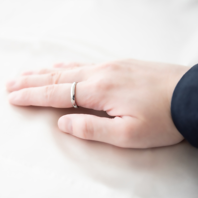 まりっちページ リング ステンレススチール ブルーダイヤモンド(4月誕生石)(甲丸