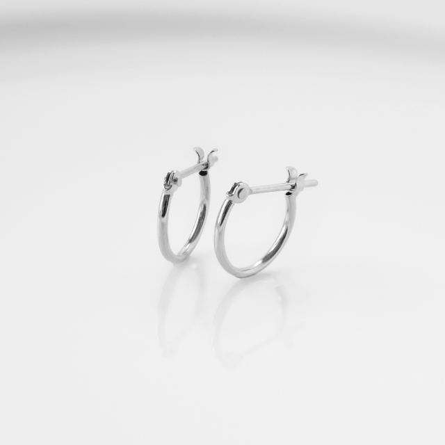 【1mmパイプ直径10mm】スナップピアス プラチナ