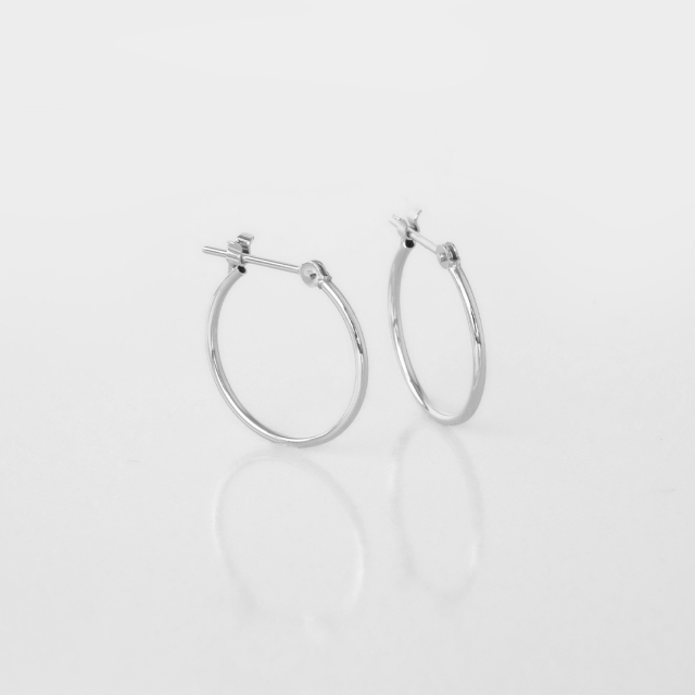 【1mmパイプ直径15mm】スナップピアス プラチナ