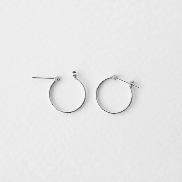 1mmパイプ直径15mm】スナップピアス プラチナ アクセサリーPePe