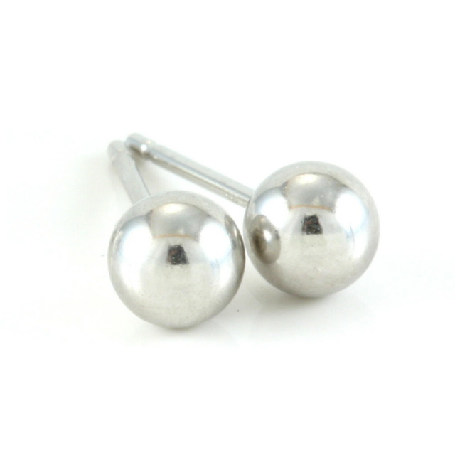 【プラチナ900/Pt900】ピアス 4mm 丸玉ポスト(地金)[6252100103]