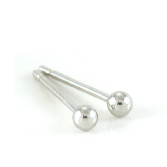 【プラチナ900/Pt900】ピアス2mm 丸玉ポスト(地金)[6252100101]