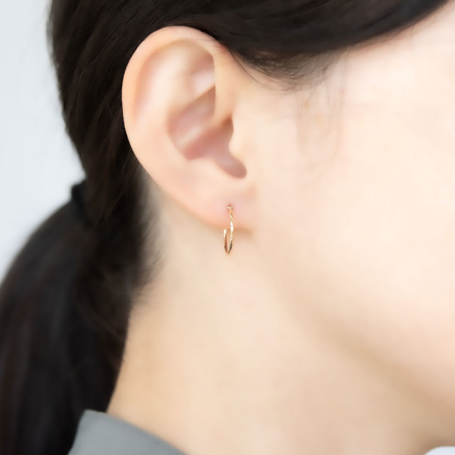 1mmパイプ直径15mm】スナップピアス K10イエローゴールド アクセサリー