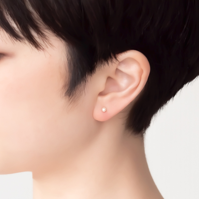 ピアス K18イエローゴールド 3ミリ 貝パール(ホワイト) [0852306401]