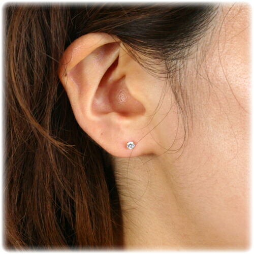 ピアス K18イエローゴールド 3mmキュービックジルコニア アクセサリー