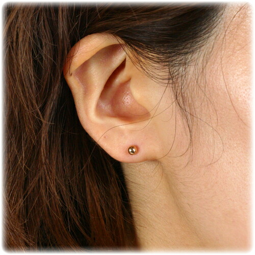 ピアス K18ピンクゴールド 4ミリ丸玉 【6252400153】 アクセサリーPePe