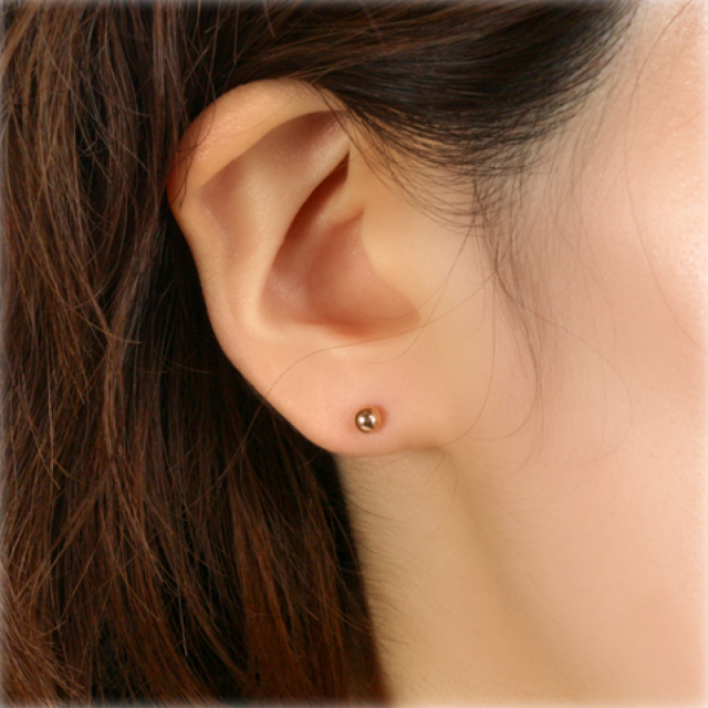 ピアス K18ピンクゴールド 4ミリ丸玉 【6252400153】 アクセサリーPePe