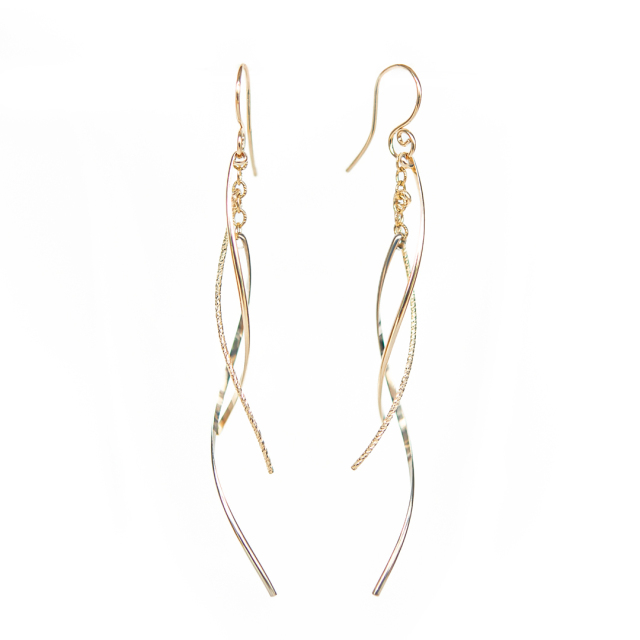 フックピアス K14ゴールドフィルド プラチナコーティング ゴールドコーティング