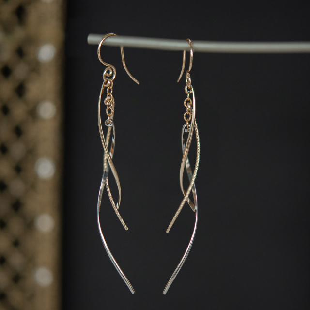 未使用 K14WG ジプシー ロング フック ピアス 全長22㎝ 未使用