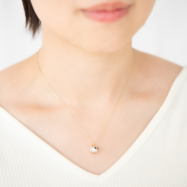 ネックレス K10イエローゴールド ブラックルテニウムコーティング