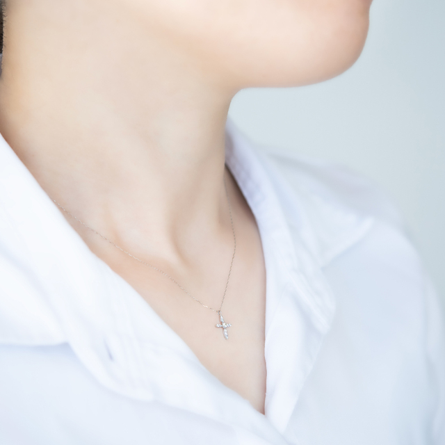 ネックレス プラチナ ダイヤモンド0.1ct(4月誕生石)(パヴェ