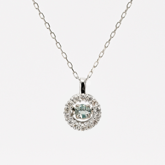 ネックレス プラチナ アイスブルーダイヤモンド0.05ct ダイヤモンド合計0.05ct(ダンシングストーン)(ラウンドブリリアントカット)(鑑別カード付き)[2221145102]
