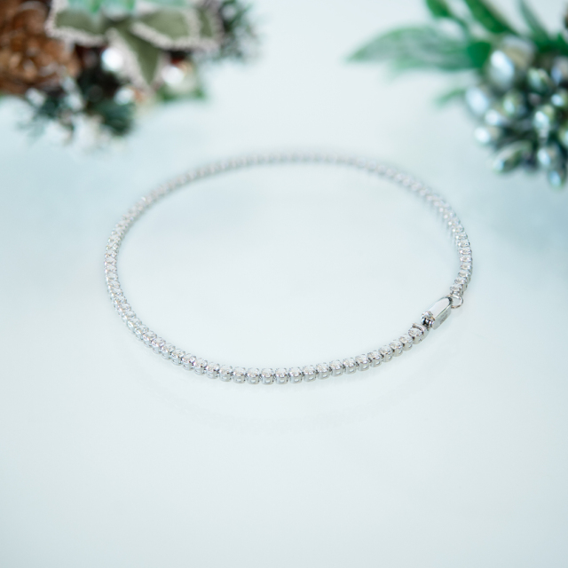 ブレスレット シルバー925 ロジウムコーティング キュービックジルコニア