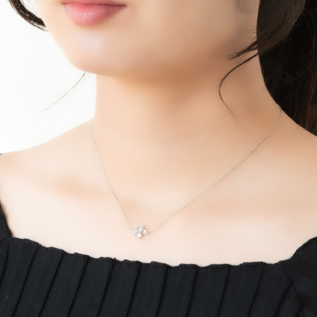 美品★4℃ K10 WG ダイヤモンド アクアマリン トパーズ ネックレス ネックレス K10ホワイトゴールド ホワイトトパーズ ムーン