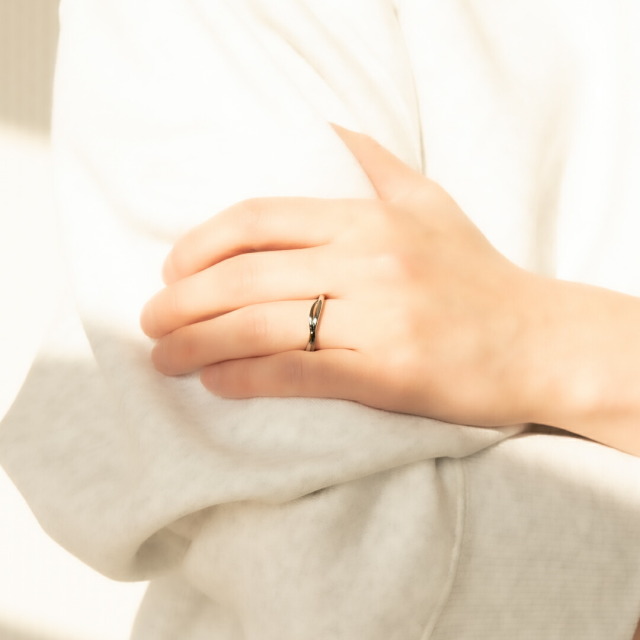 ペアリング ステンレススチール ピンクゴールドIPコーティング