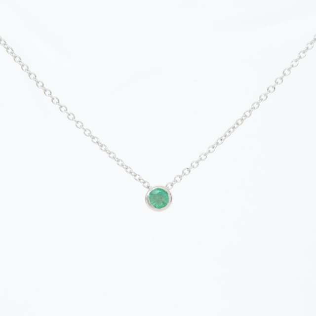 PURE】ネックレス シルバー925 ロジウムコーティング エメラルド